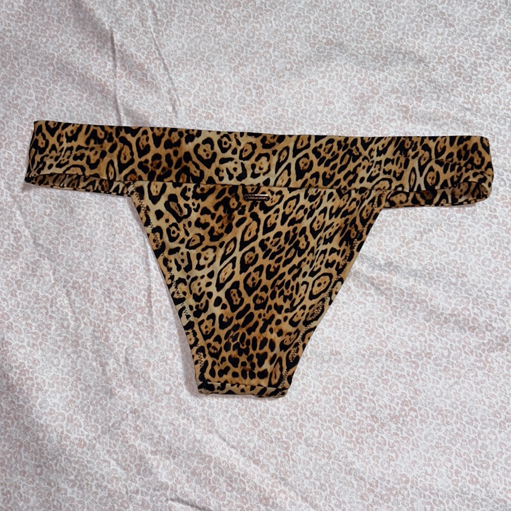 Leopard print Brazilian swim thong